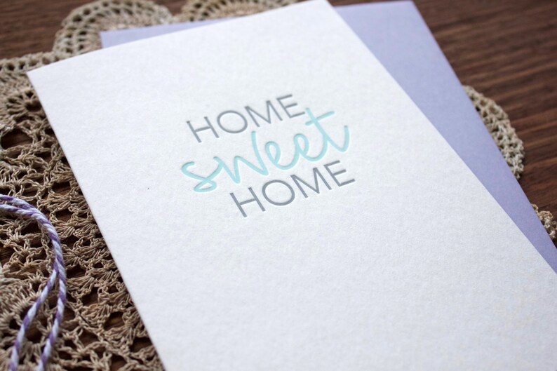 Home Sweet Home Letterpress Housewarming Card image 1