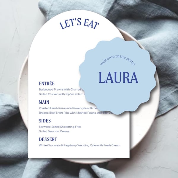 Menus de mariage, menu en arc imprimé avec marque-places en forme de cercle, personnalisés, sous-verres avec nom d'invité RIO