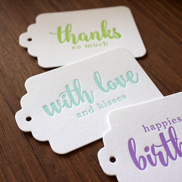 Letterpress Gift Tags - 4 Pack