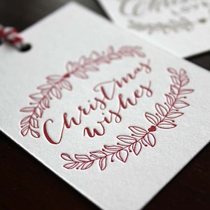Kerstcadeau Tag Letterpress bedrukte Kerst Gift Tags - uw keuze