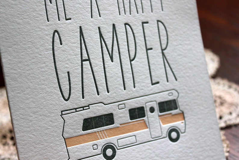 Letterpress Love and Camper Card Valentine's Day image 3