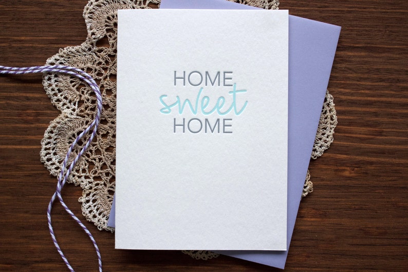 Home Sweet Home Letterpress Housewarming Card image 2