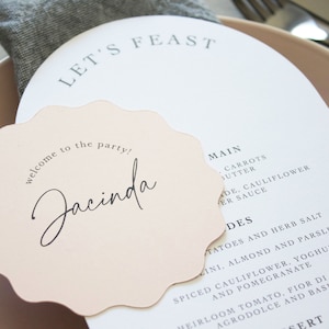 Wedding Menus, Printed Arch Menus With Circle Wave Placecards ...