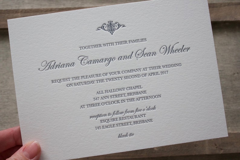 Letterpress Wedding Invitations Lyon image 4