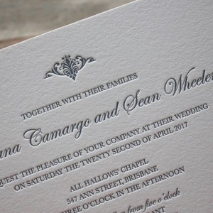 Letterpress Wedding Invitations Lyon image 1