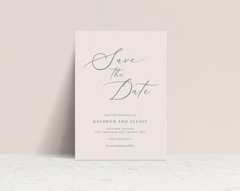 Save the Date Wedding Stationery. Calligraphy style. Printed Save the date cards - ADELAIDE