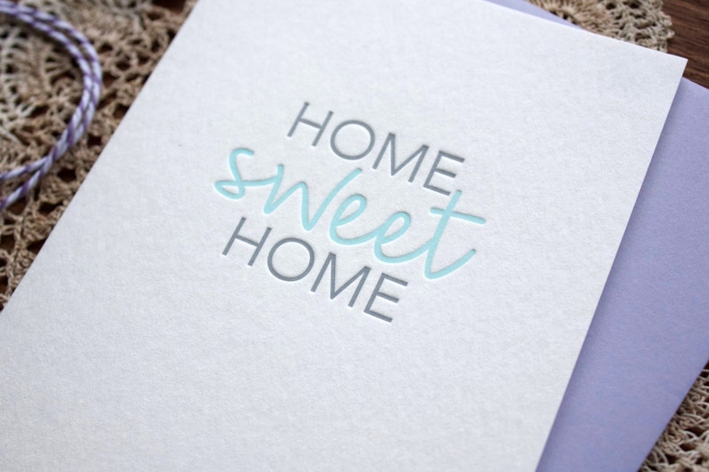 Home Sweet Home Letterpress Housewarming Card image 3