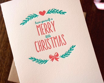 Christmas Card Have yourself a merry little Christmas Letterpress Card