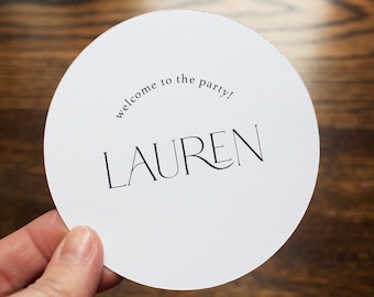 wedding place cards, round place cards, wedding placecard coasters, modern round placecard, circle place cards, name cards, placesetting