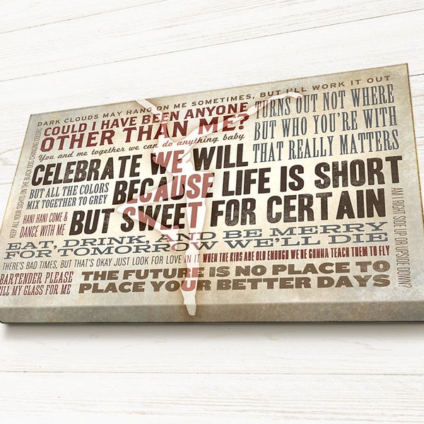 DMB Lyrics Sign, DMB Lyric Collage,  Husband Wife Gift, Anniversary, Pick YOUR Lyrics