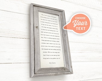 Framed Personalized Canvas Poem, Long Poem, Custom Poem Print, Custom Poem on Canvas, Rustic Barnwood Frame, NO CHARACTER LIMIT