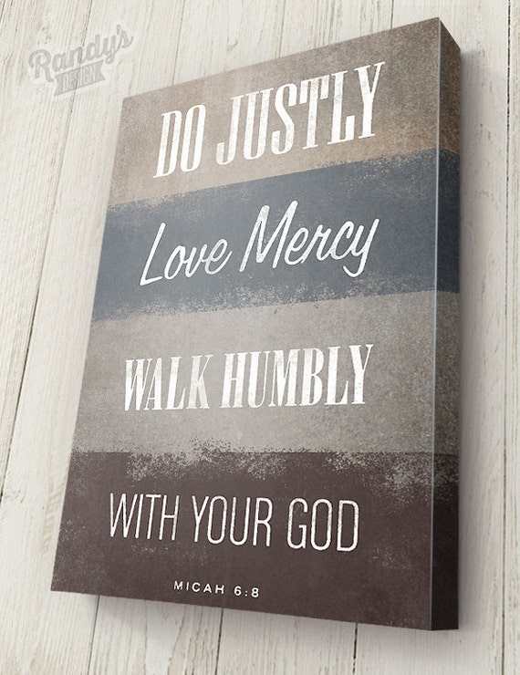 Scripture Wall Art Bible Verse Canvas Micah 6 8 Pick Your Etsy
