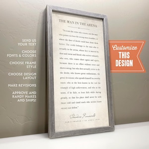 Custom Quote Frame, Custom Quote Sign, Farmhouse Sign, Framed Quotes, Made from Premium Quality Canvas and Solid Wood, NO CHARACTER LIMIT