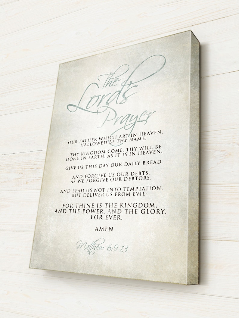 The Lord's Prayer Bible Verse Canvas Scripture Wall Art Etsy