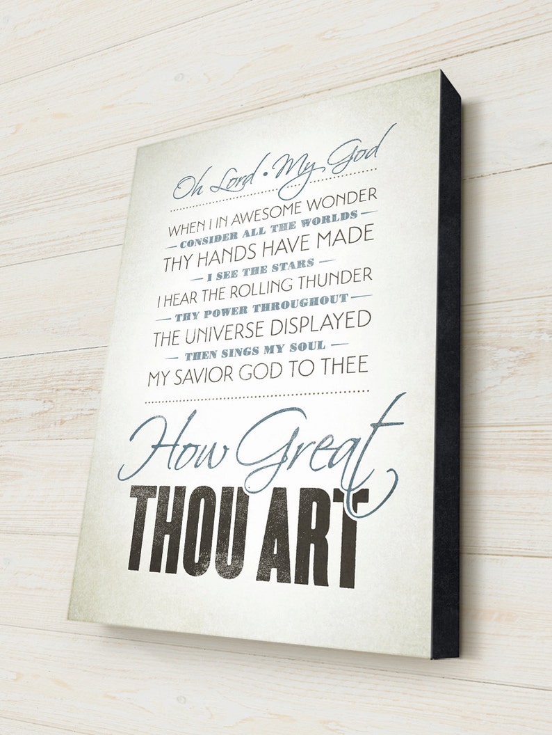 How Great Thou Art... Christian Hymn on Canvas Wall Decor Etsy