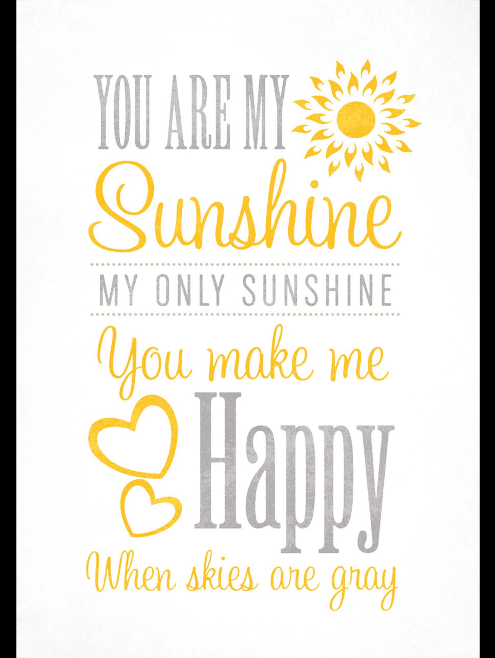 You Are My Sunshine Sign Nursery Decor Baby Shower Gift | Etsy