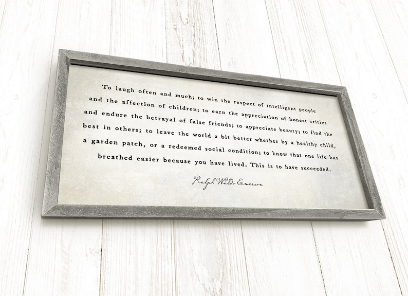 Success, to Laugh Often and Much - Framed, Ralph Waldo Emerson Quote ...