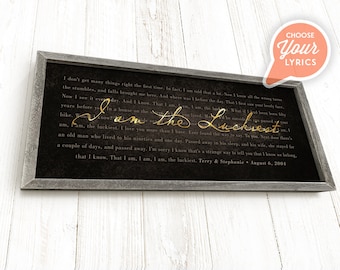 The Luckiest Lyrics - Etsy