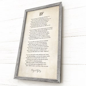 If poem by Rudyard Kipling,  Graduation Gift for Son, Wood Framed Hand-crafted Rustic Barnwood, Heavyweight Canvas