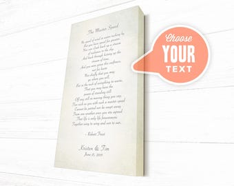 Poem on Canvas, Narrow Design,  Custom Poem Print on Canvas, Premium Canvas Gallery Wrap on solid wood stretcher bars, NO CHARACTER LIMIT