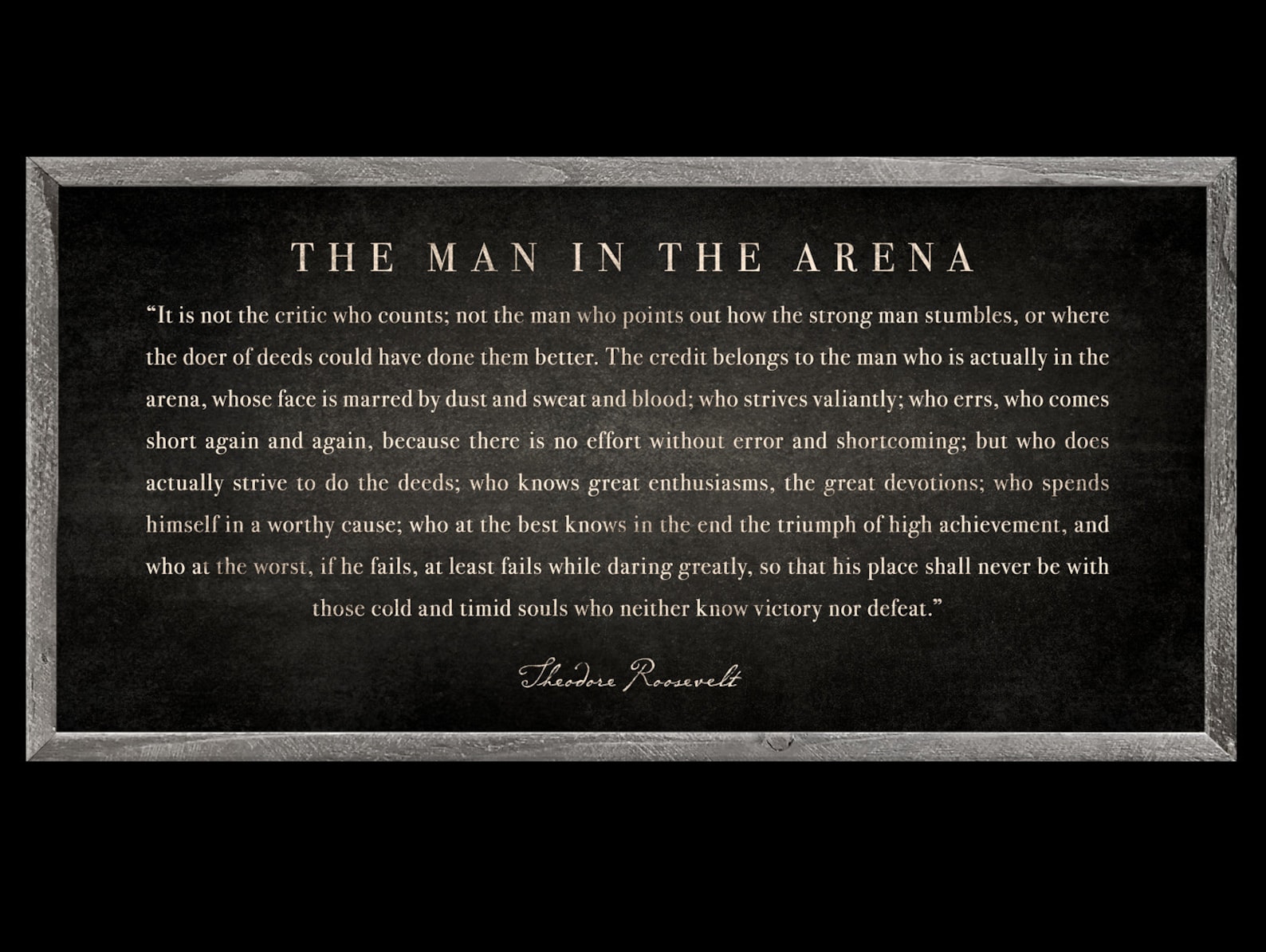 The Man in the Arena Framed the Man in the Arena Sign Office - Etsy