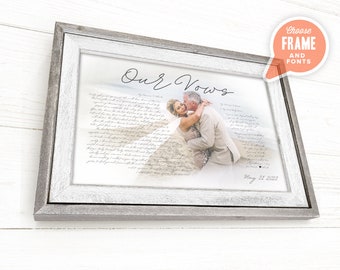 Custom Framed Wedding Vows, Our Vows, Framed Wedding Photo, Wedding Gift, Gift for Husband, Gift for Wife, Anniversary Gift