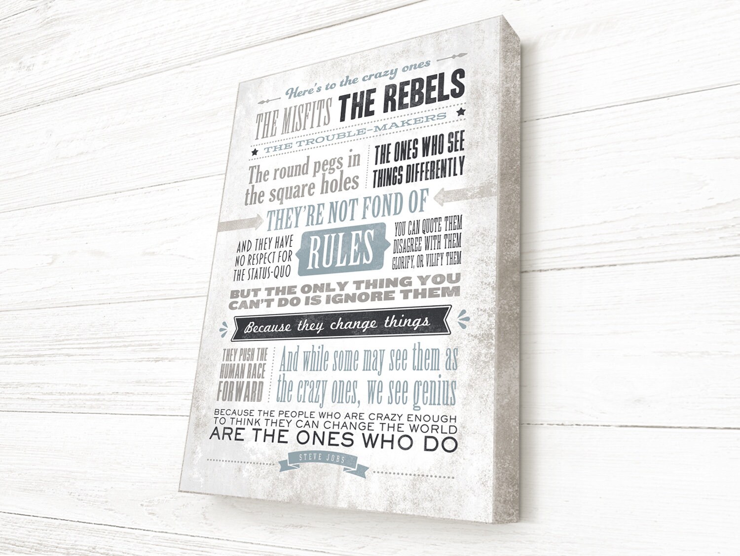 Steve Jobs Quote Here'S To The Crazy Ones Letterpress - Etsy