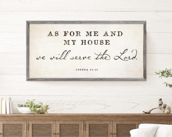 We will serve the Lord, Joshua 24: 15, bible verse wall decor, is handcrafted rustic wood and canvas. Heirloom quality gift & decor.