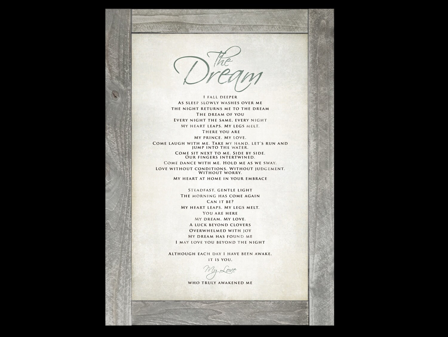 Framed Personalized Canvas Poem Custom Poem Print Custom Etsy