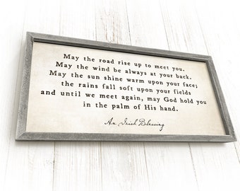 Irish Blessing Sign, Irish Blessing Wall Art, Saint Patricks Day Decor, Irish Blessing Gift, May The Road Rise Up To Meet You