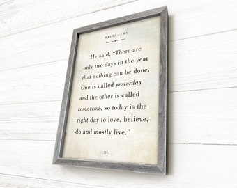 Dalai Lama Quote, Book Quote Sign, Farmhouse Sign, Framed Quote, Book Page Art, Barnwood Frame