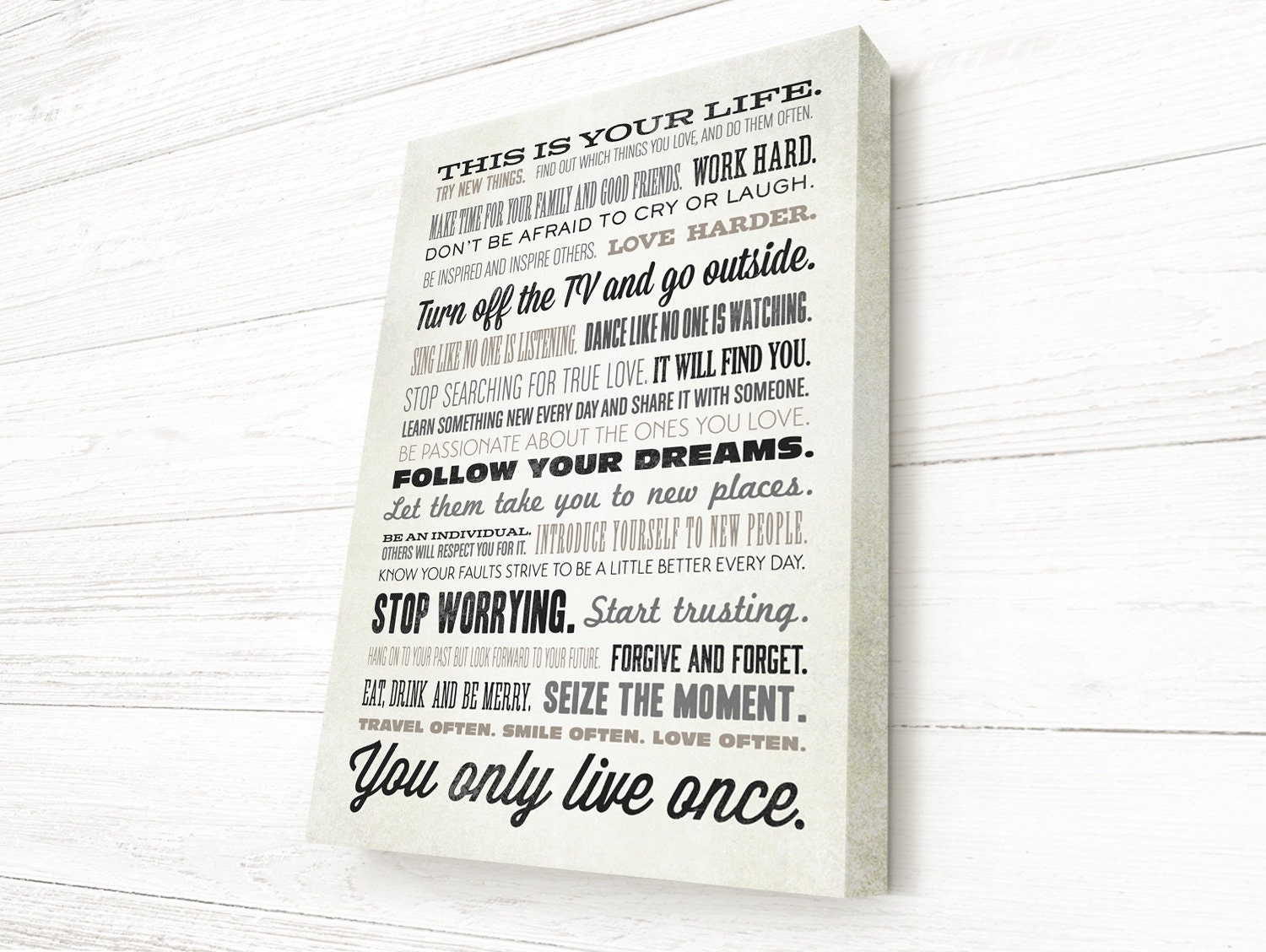 This Is Your Life Sign Inspirational Quote College Etsy