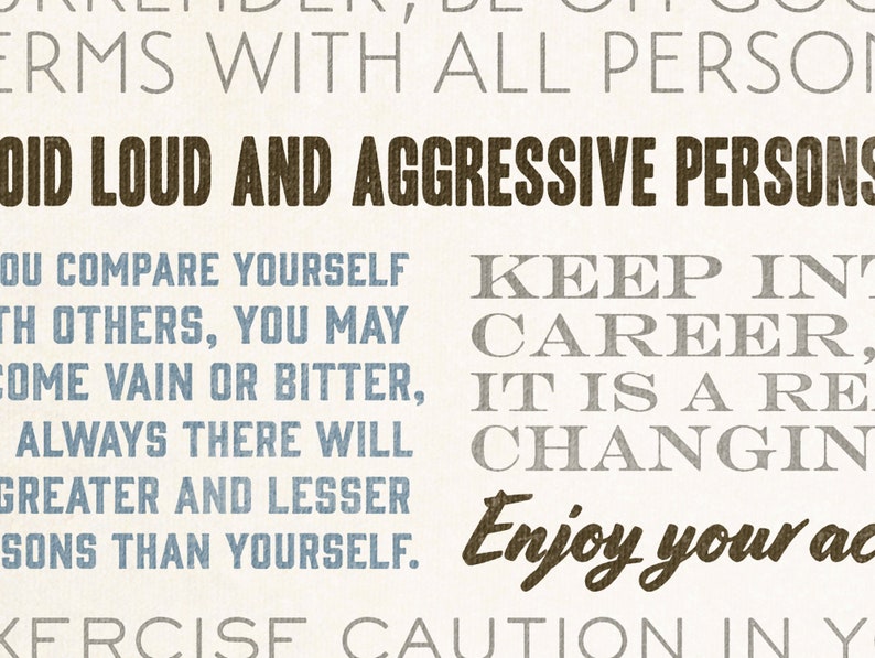 Desiderata Framed, Desiderata Wall Art, Wood Framed, Desiderata Poem, Desiderata Plaque, Pick Your Colors image 3
