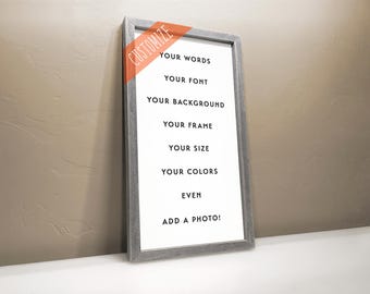 Custom Quote Sign, Wood Frame, Personalized Poem, Archival Ink, Premium Canvas Print