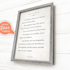 Customizable Bible Verse Sign, Customizable Scripture Wall Art, Bible Verse Framed, Christian Sign, Framed Wood Sign, Bible Page