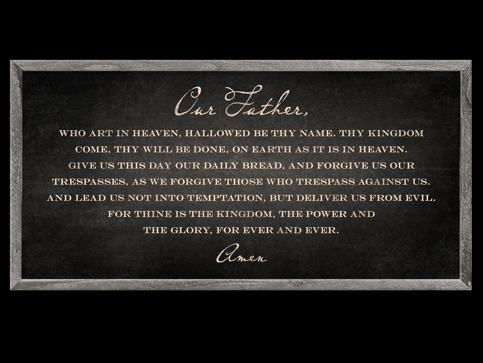 The Lord's Prayer Framed Wall Art Lord's Prayer Sign Etsy