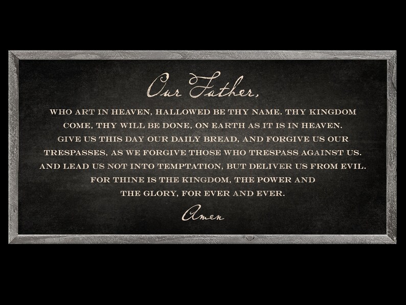 The Lord's Prayer Framed Wall Art Lord's Prayer Sign Etsy