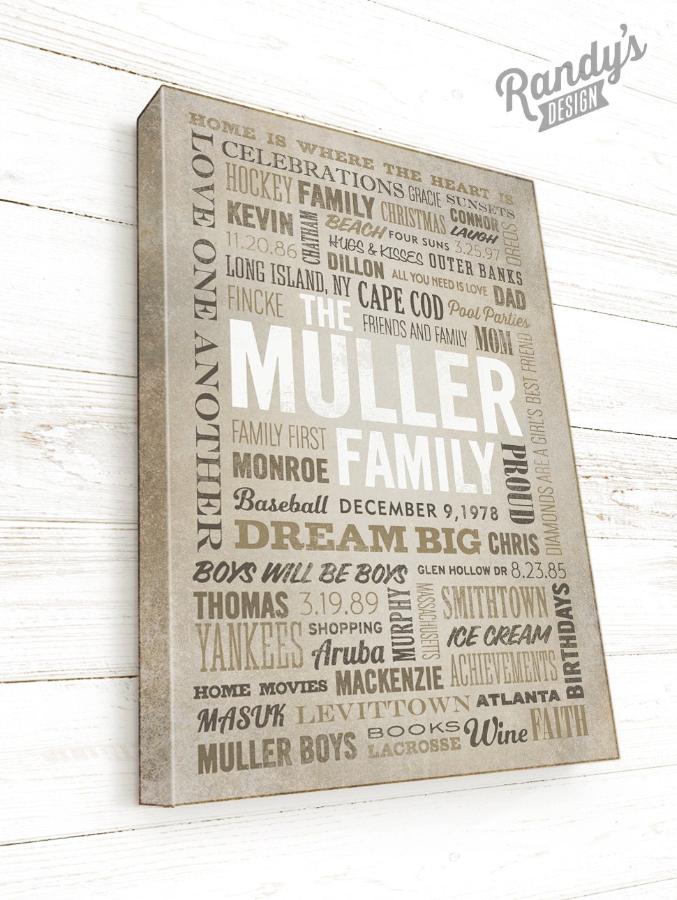 Custom Word Canvas Family Word Art Our Memories Word Art for Etsy