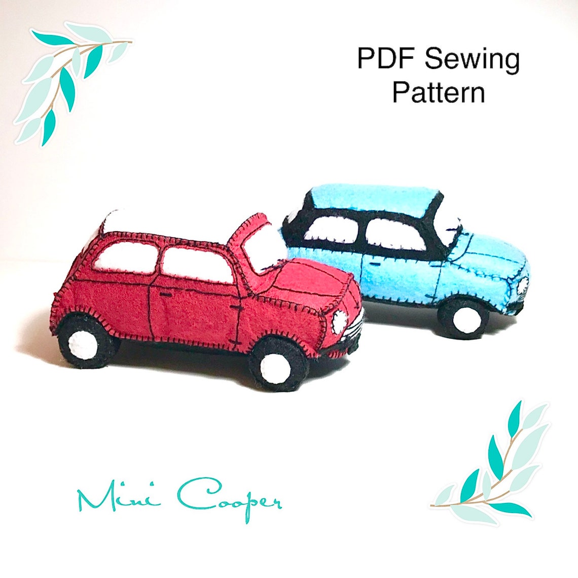 Felt sewing pattern Felt mini Felt Car PDF sewing Pattern Etsy