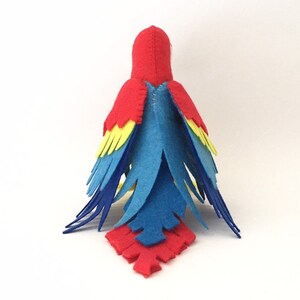 Felt Parrot, Felt Macaw, Sewing Pattern, plushie, Felt parrot, Plush parrot, Toy parrot, PDF Pattern, sewing tutorial, kidsroom decor, craft image 2
