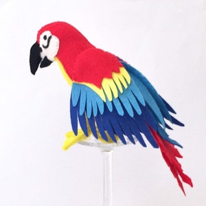 Felt Parrot, Felt Macaw, Sewing Pattern, plushie, Felt parrot, Plush parrot, Toy parrot, PDF Pattern, sewing tutorial, kidsroom decor, craft image 3