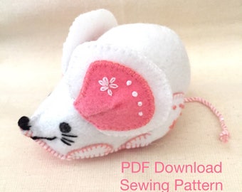Felt Mouse Sewing Pattern: DIY Plushie Toy (PDF Pattern)