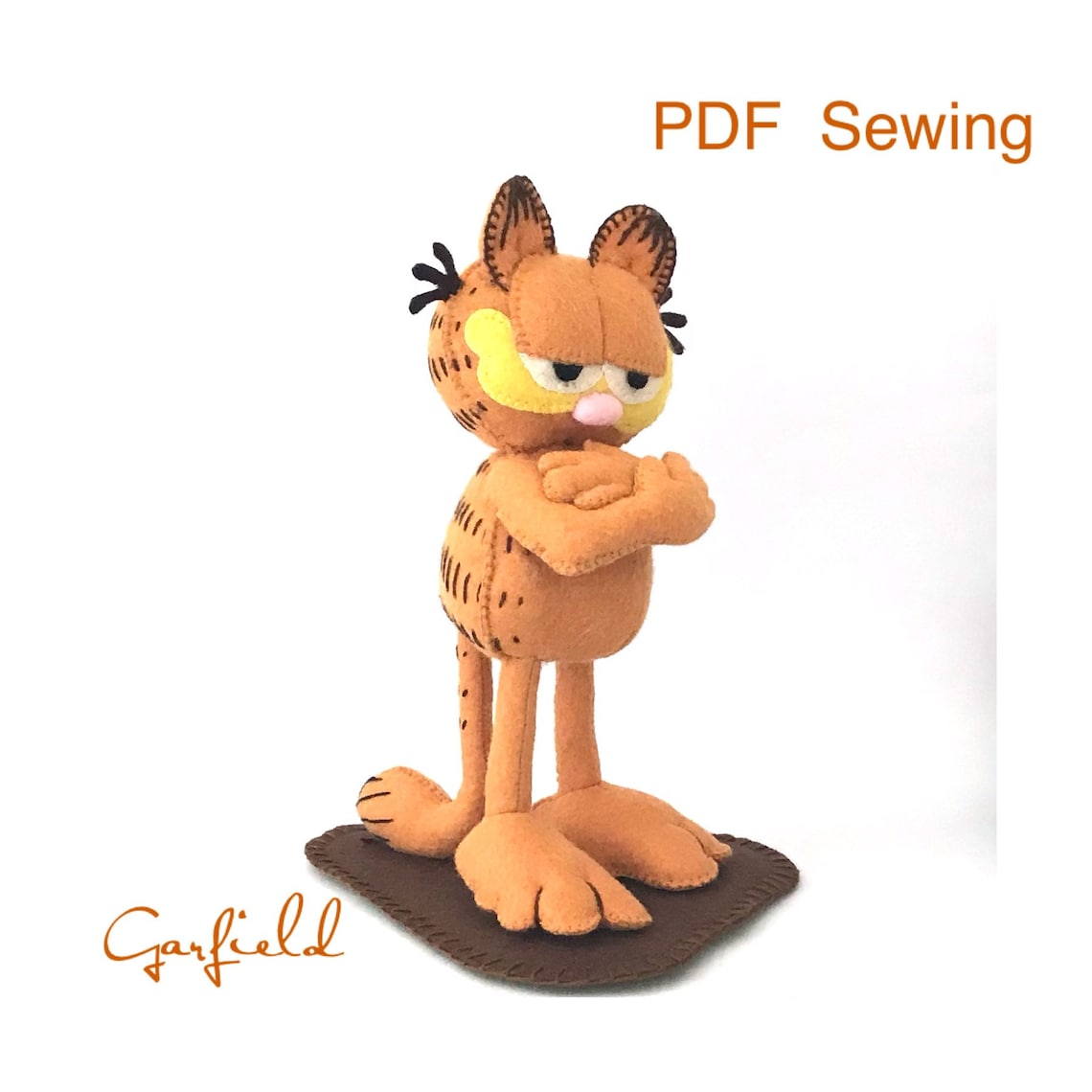 Felt Garfield Sewing Pattern Garfield Sewing Pattern Felt Etsy UK