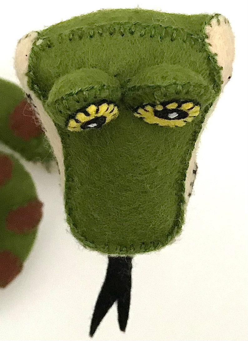 Felt Snake Sewing Pattern, PDF pattern, plushie, toy, decoration, disney, handmade, stuffed animal, reptile, display, kids room decor, cute image 9