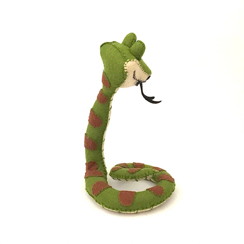 Felt Snake Sewing Pattern, PDF pattern, plushie, toy, decoration, disney, handmade, stuffed animal, reptile, display, kids room decor, cute image 2