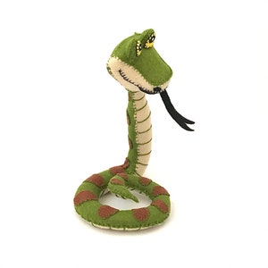 Felt Snake Sewing Pattern, PDF pattern, plushie, toy, decoration, disney, handmade, stuffed animal, reptile, display, kids room decor, cute image 6