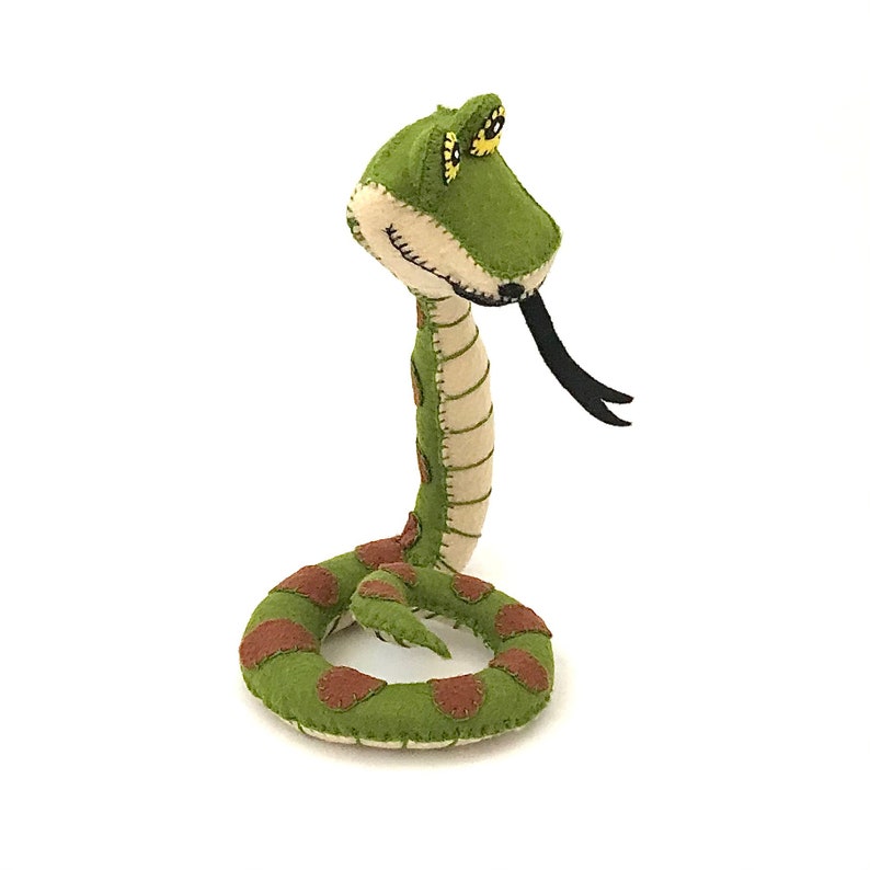 Felt Snake Sewing Pattern, PDF pattern, plushie, toy, decoration, disney, handmade, stuffed animal, reptile, display, kids room decor, cute image 6