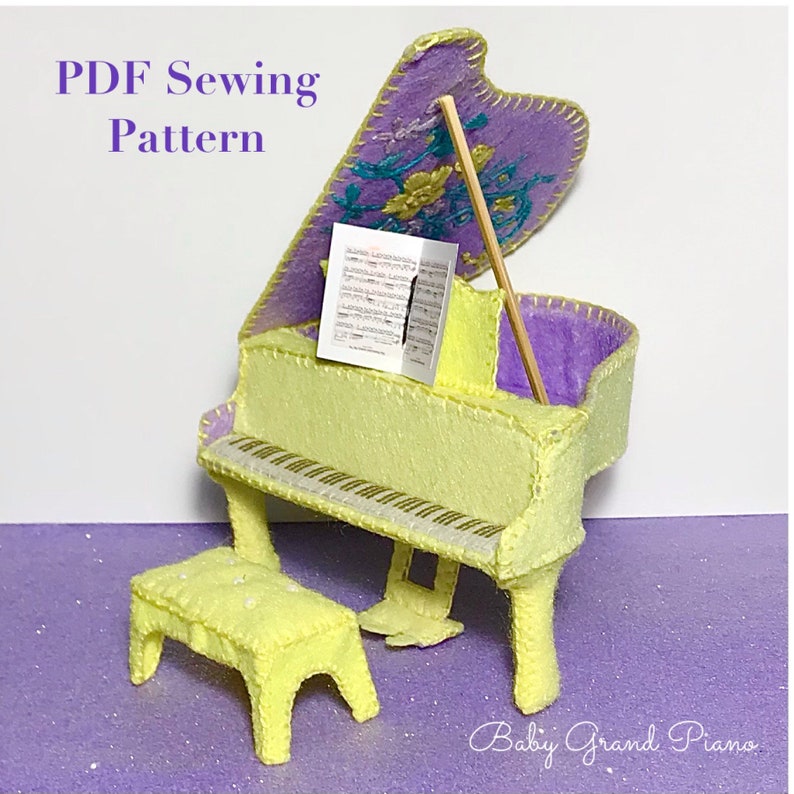 Felt Grand Piano Sewing Pattern Desk Display Mini Piano Etsy UK