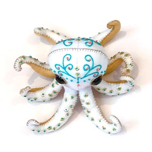 Felt Octopus PDF Sewing Pattern Felt cute plushie baby 3D Octopus, sewing tutorial, kidsroom decor, Stuffed embroidered toy, kids gift. image 8
