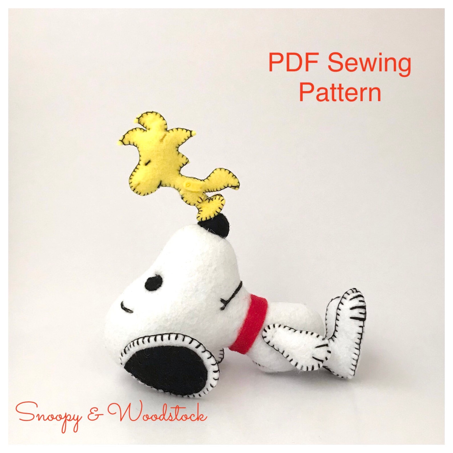 Felt Snoopy Sewing Pattern Woodstock PDF Pattern Etsy
